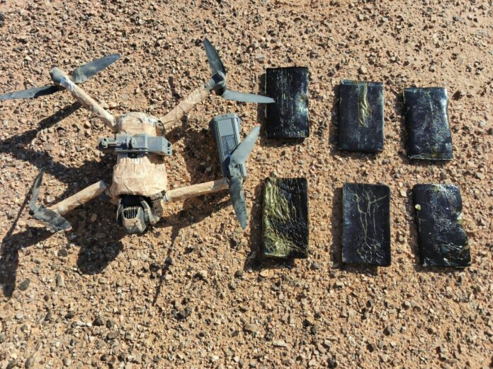 احباط محاولة تهريب مواد مخدرة بواسطة طائرة مسيرة