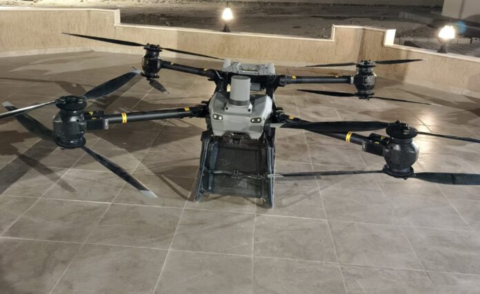 احباط محاولة تهريب مواد مخدرة بواسطة طائرة مسيرة احباط محاولة تهريب مواد مخدرة بواسطة طائرة مسيرة