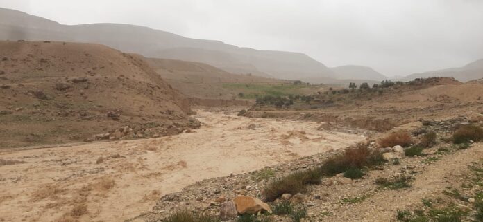 فيضان سد شيظم في الطفيلة يتسبب بإغلاق الطريق الملوكي