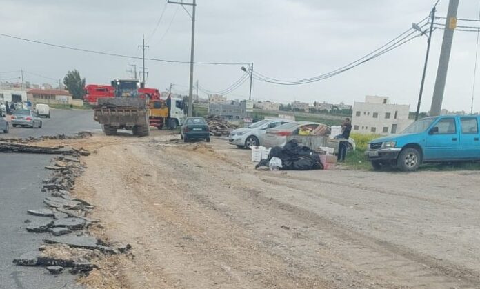 أشغال اربد تبدأ بتحسين الواقع المروري على تقاطع طريق البترول